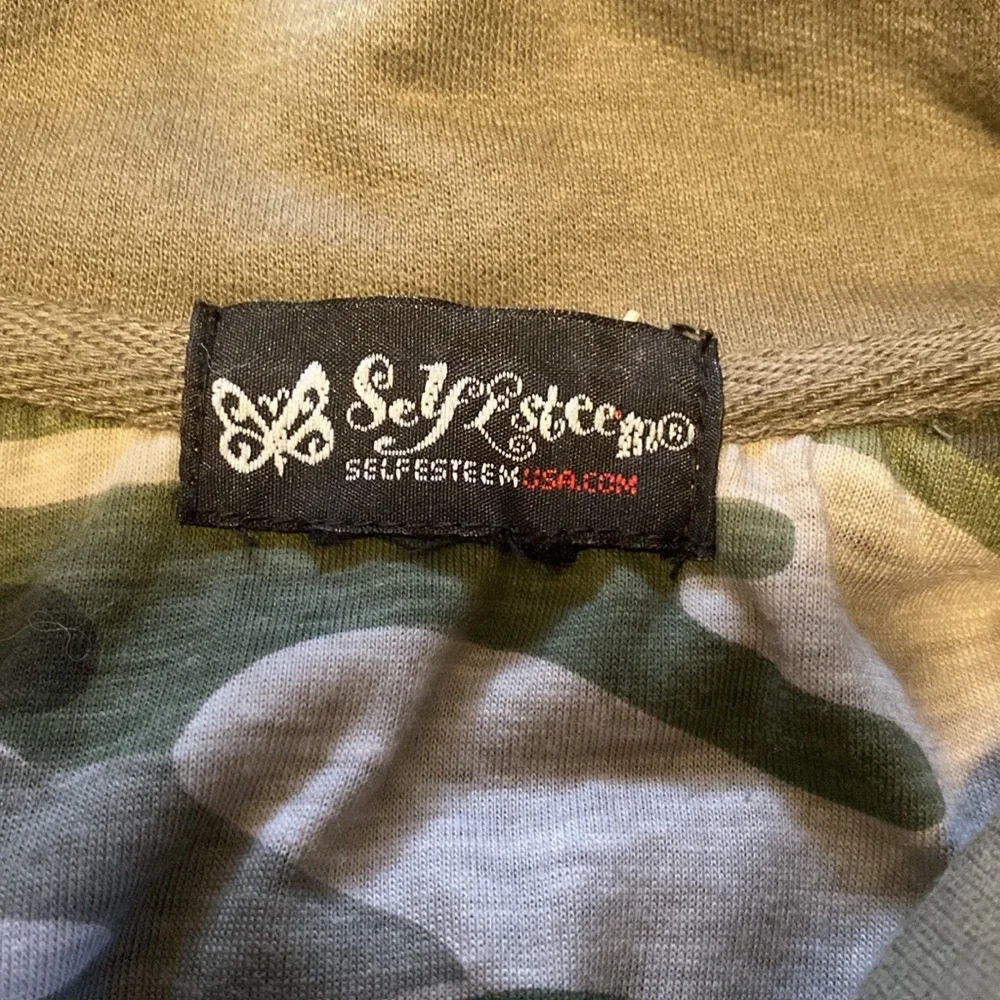 Self Esteem Olive Green Button Up Army Style Collar Jacket - Picture 8 of 11
